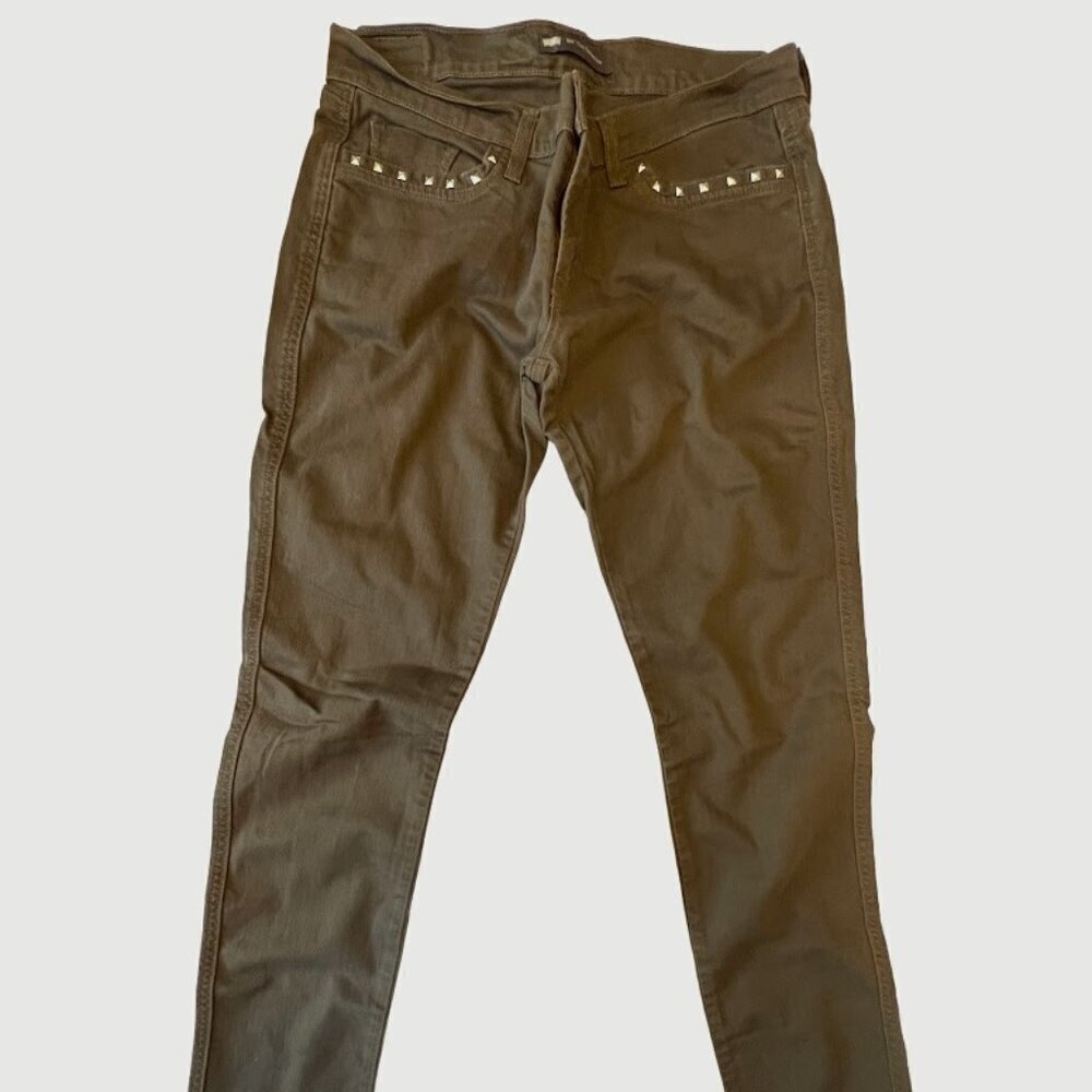 Levis Green 524 Too Superlow Skinny Jeans 13M - Picture 2 of 9